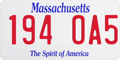 MA license plate 194OA5