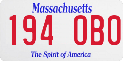 MA license plate 194OB0
