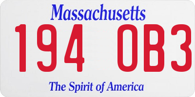MA license plate 194OB3