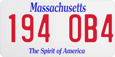 MA license plate 194OB4