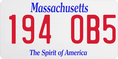 MA license plate 194OB5