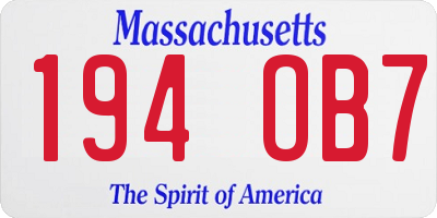 MA license plate 194OB7