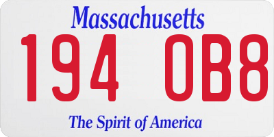MA license plate 194OB8