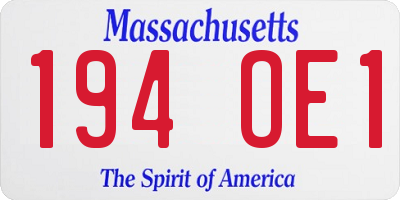 MA license plate 194OE1