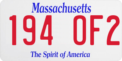 MA license plate 194OF2