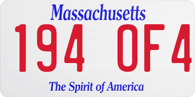 MA license plate 194OF4