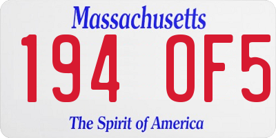 MA license plate 194OF5