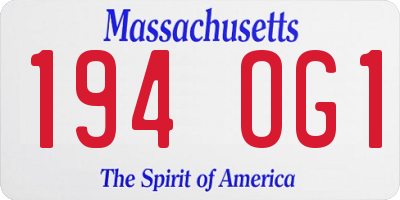 MA license plate 194OG1