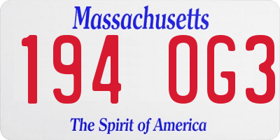 MA license plate 194OG3