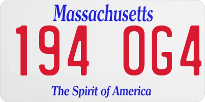 MA license plate 194OG4