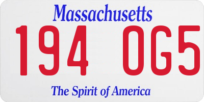 MA license plate 194OG5