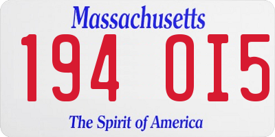 MA license plate 194OI5