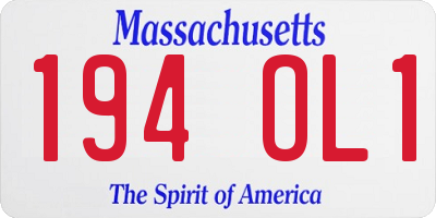 MA license plate 194OL1