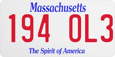 MA license plate 194OL3