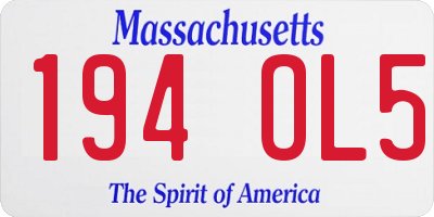 MA license plate 194OL5