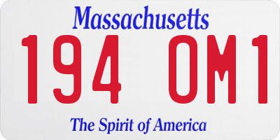 MA license plate 194OM1