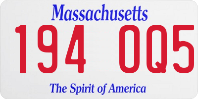 MA license plate 194OQ5