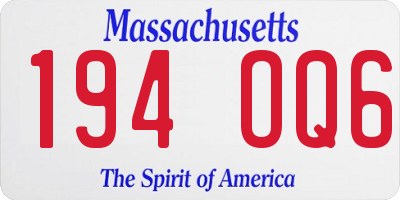 MA license plate 194OQ6