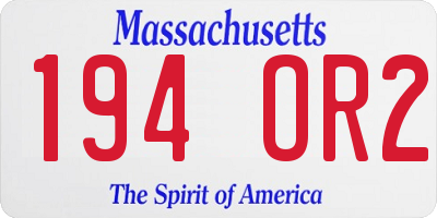 MA license plate 194OR2