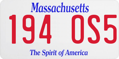MA license plate 194OS5
