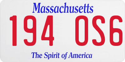 MA license plate 194OS6