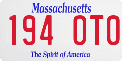 MA license plate 194OT0