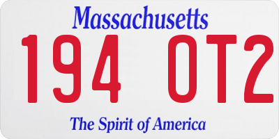 MA license plate 194OT2