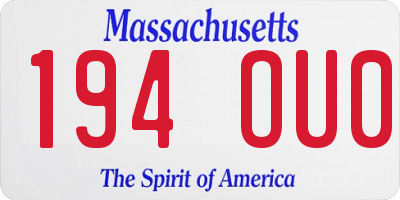 MA license plate 194OU0