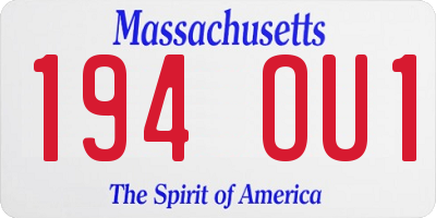 MA license plate 194OU1