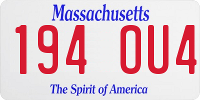 MA license plate 194OU4