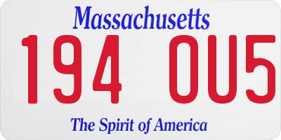 MA license plate 194OU5