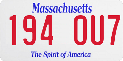 MA license plate 194OU7