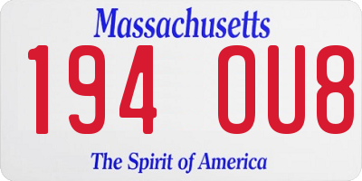 MA license plate 194OU8