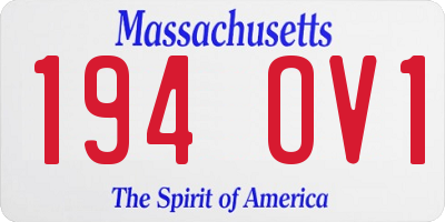 MA license plate 194OV1
