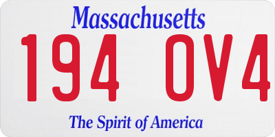 MA license plate 194OV4