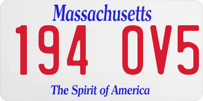 MA license plate 194OV5