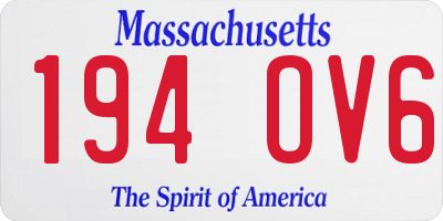 MA license plate 194OV6