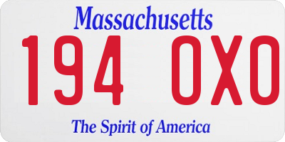 MA license plate 194OX0