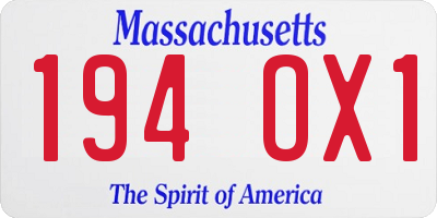 MA license plate 194OX1