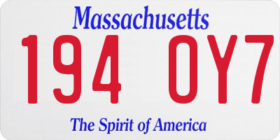 MA license plate 194OY7