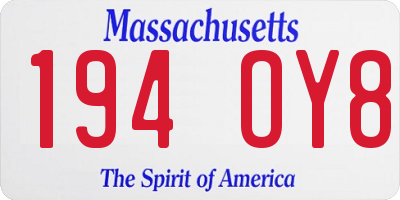 MA license plate 194OY8