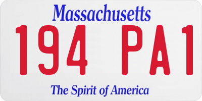 MA license plate 194PA1