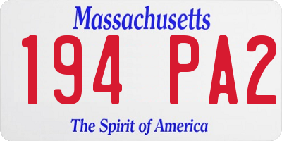 MA license plate 194PA2