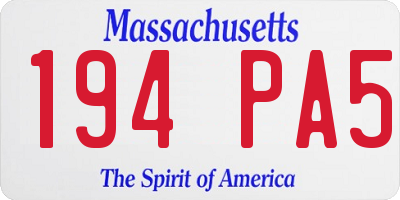MA license plate 194PA5
