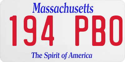 MA license plate 194PB0