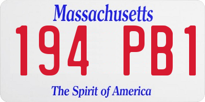 MA license plate 194PB1