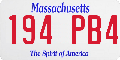 MA license plate 194PB4