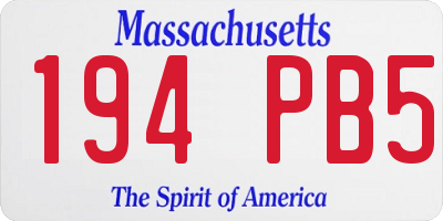 MA license plate 194PB5