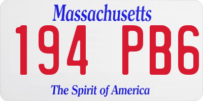 MA license plate 194PB6