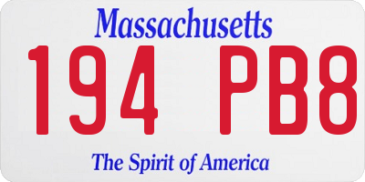 MA license plate 194PB8